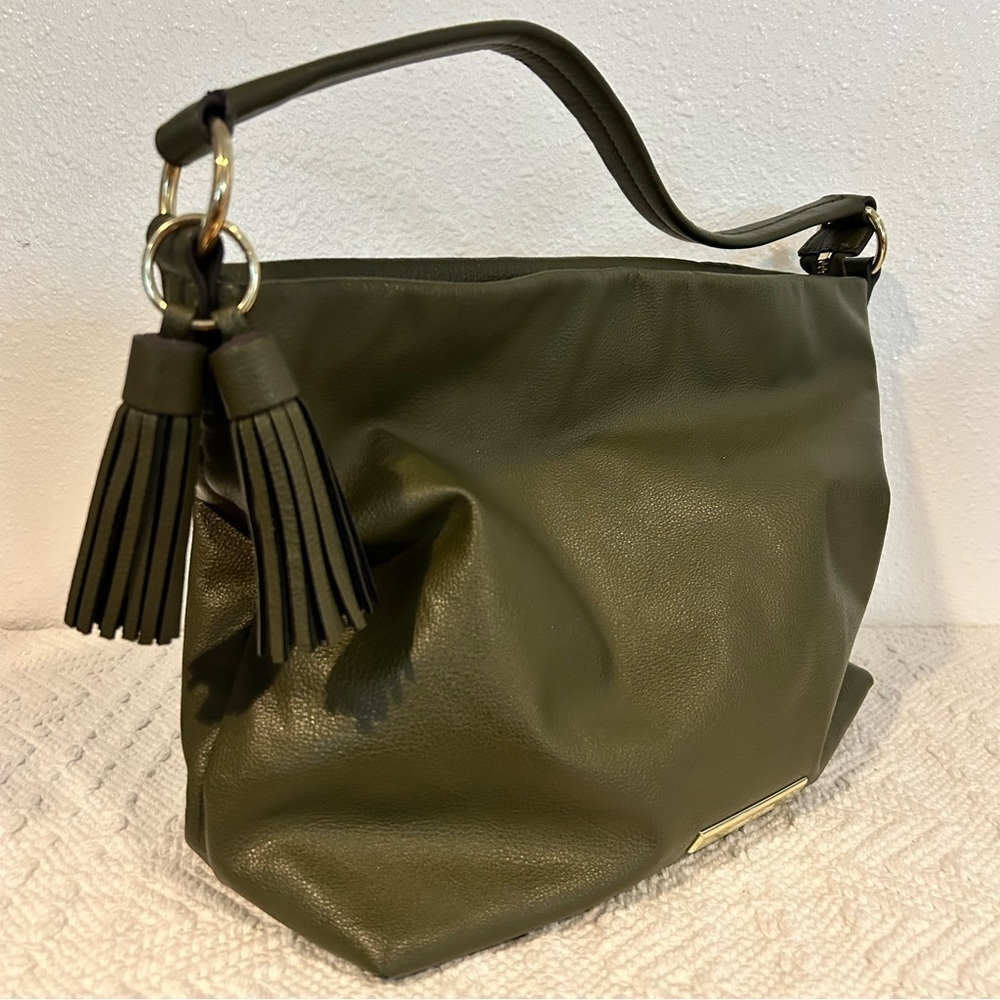 Anne Klein Green Hobo Bag with Elegant Hardware - Picture 2 of 4